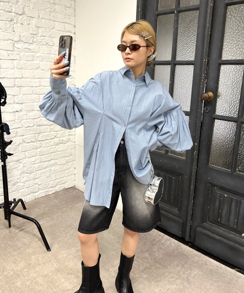 「Six M」 長袖シャツ FREE オフホワイト レディース_画像4