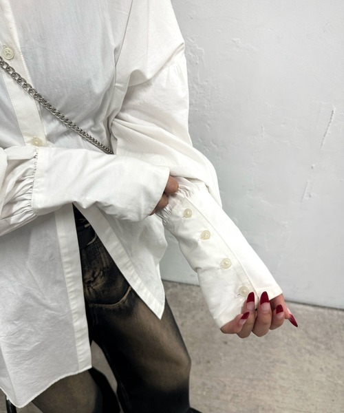 「Six M」 長袖シャツ FREE オフホワイト レディース_画像7