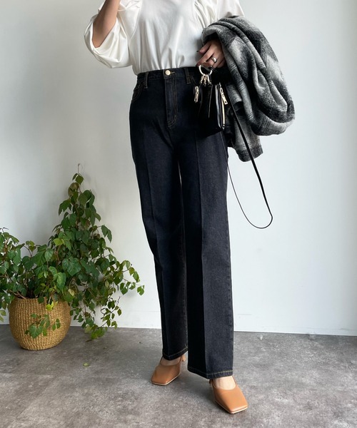 「DouDou」 デニムパンツ 36 グレー レディース_画像10