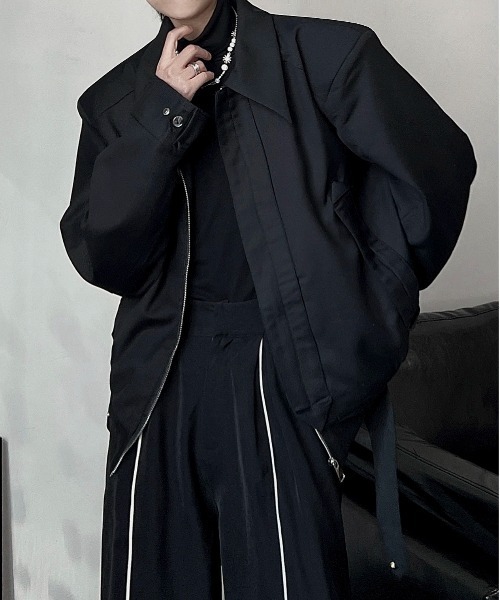 「link lot」 ブルゾン M ブラック メンズ_画像8