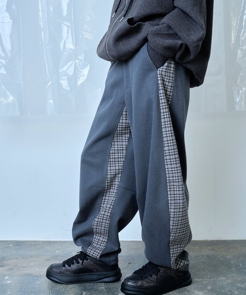 ワイドパンツ スラックス 「Nora Lily」Switching Wide Leg Barrel Pants メンズ レディース | Nora Lily | 02