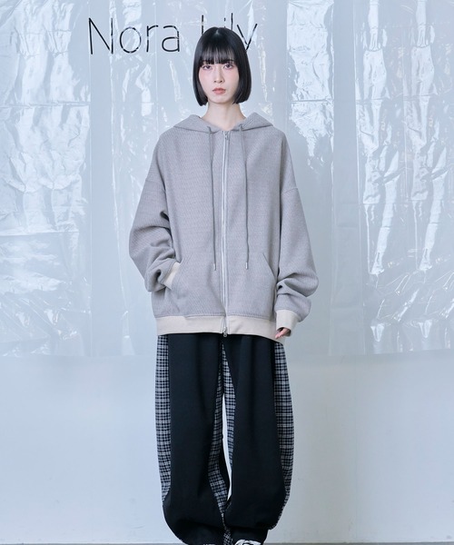 ワイドパンツ スラックス 「Nora Lily」Switching Wide Leg Barrel Pants メンズ レディース | Nora Lily | 07