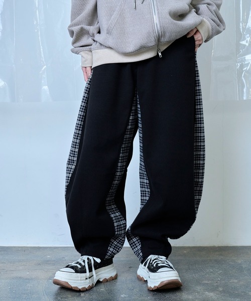 ワイドパンツ スラックス 「Nora Lily」Switching Wide Leg Barrel Pants メンズ レディース | Nora Lily | 04