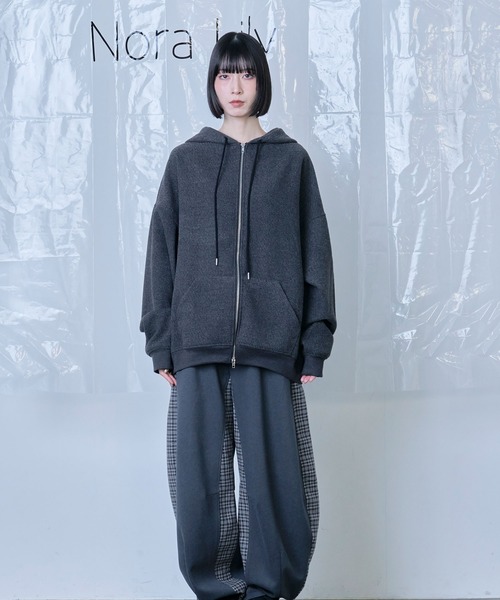 ワイドパンツ スラックス 「Nora Lily」Switching Wide Leg Barrel Pants メンズ レディース | Nora Lily | 17