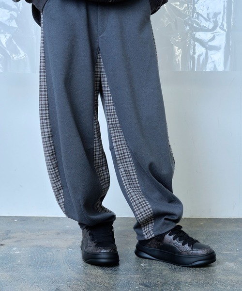 ワイドパンツ スラックス 「Nora Lily」Switching Wide Leg Barrel Pants メンズ レディース | Nora Lily | 13