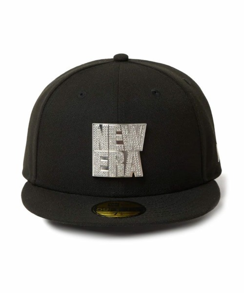 ニューエラ(NEW ERA)帽子 キャップ  59FIFTY ラインストーンバッジ ニューエラロゴ 黒 ブラック SS-Lサイ… NEW ERA（ニューエラ） キャップ 帽子 「NEW ERA」59FIFTY Rhinestone