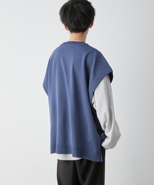 「JUNRED」 ノースリーブニット L ベージュ系その他 メンズ_画像3