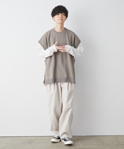 「JUNRED」 ノースリーブニット L ベージュ系その他 メンズ_画像8