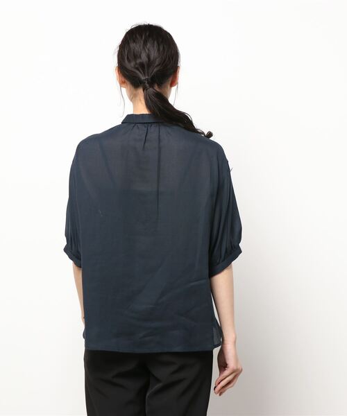「haupia」 半袖ブラウス MEDIUM ネイビー レディース_画像3