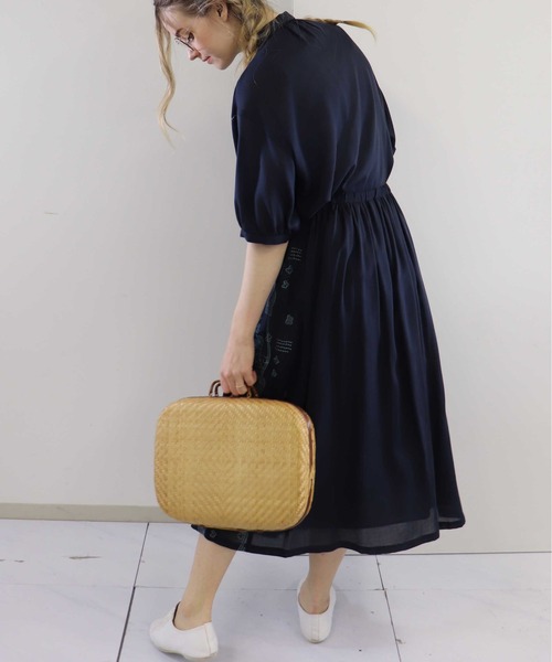 「haupia」 半袖ブラウス MEDIUM ネイビー レディース_画像6