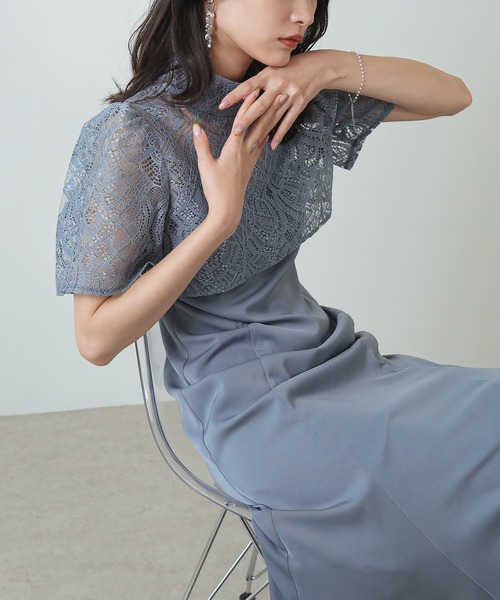 「Kana」 コンビワンピース M ベージュ×ブラック レディース_画像9