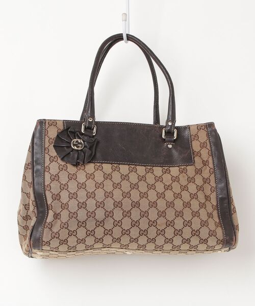 【GUCCI】トートバッグ　GGキャンバス　ダークブラウン　肩かけ. GUCCI（グッチ） GGキャンバス トートバッグ - ブラウン レディース