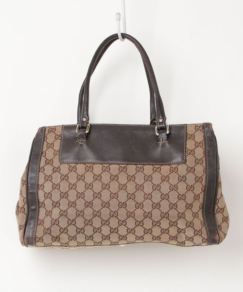 【美品】GUCCI グッチ GG柄 キャンバス レザー トートバッグ ブラウン GUCCI（グッチ） GGキャンバス トートバッグ - ブラウン レディース