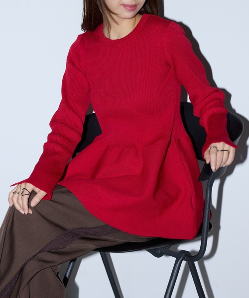 「MAISON BREEZE reveur」 長袖ニット FREE オフホワイト レディース_画像4