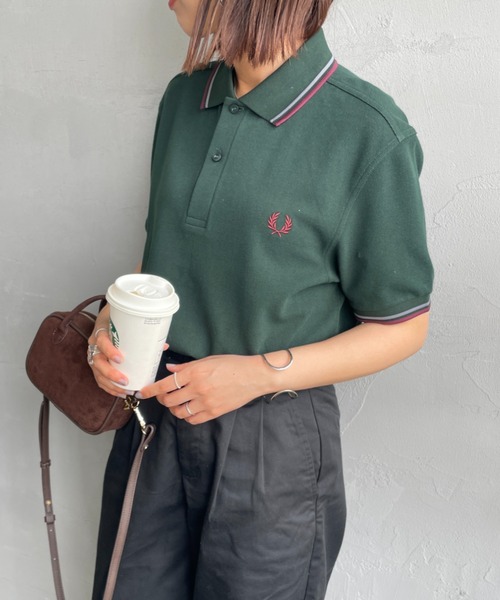ポロシャツ ポロ 「FRED PERRY/フレッドペリー」 ツインティップライン ワンポイントロゴ刺繍ポロシャツ M3600 レディース メンズの画像