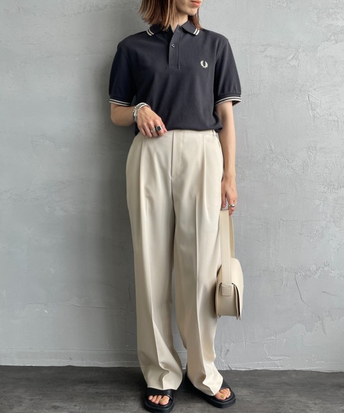 ポロシャツ ポロ 「FRED PERRY/フレッドペリー」 ツインティップライン ワンポイントロゴ刺繍ポロシャツ M3600 レディース メンズの画像