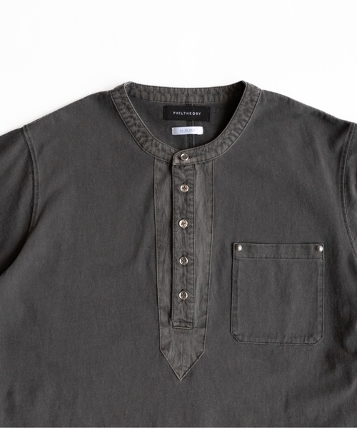 PHILTHEORY ヘンリーネック tシャツ Metal button henly neck T-shirts
