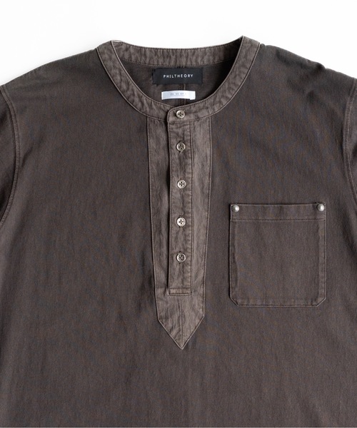 PHILTHEORY ヘンリーネック tシャツ Metal button henly neck T-shirts