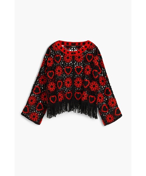 限定SALE 完売品　ohga クロシェモチーフニット　黒 Desigual（デシグアル） ニット セーター × Nicki Nicole」フラワー