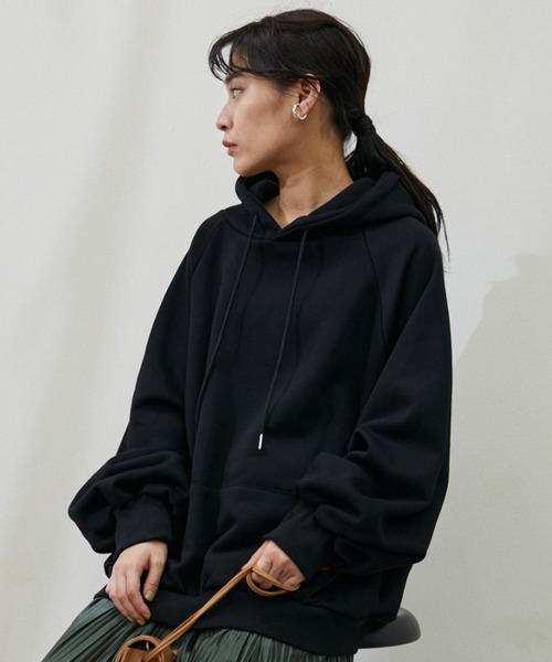 「ECRIRE」 プルオーバーパーカー フリー ピンク レディース_画像4