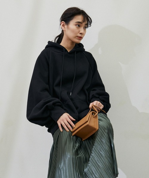 「ECRIRE」 プルオーバーパーカー フリー ピンク レディース_画像5