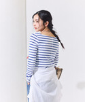 tシャツ コットンモダール ボートネック ボー...の詳細画像5