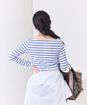 tシャツ コットンモダール ボートネック ボー...の詳細画像4