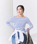 tシャツ コットンモダール ボートネック ボー...の詳細画像3