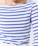 tシャツ コットンモダール ボートネック ボー...の詳細画像1