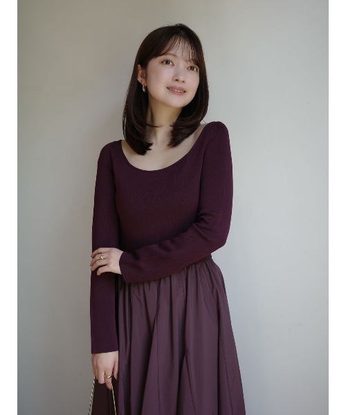 「anuans」 ドッキングワンピース SMALL グレイッシュベージュ レディース_画像4