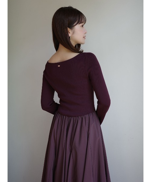 「anuans」 ドッキングワンピース SMALL グレイッシュベージュ レディース_画像5