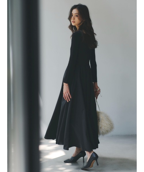 「anuans」 ドッキングワンピース SMALL グレイッシュベージュ レディース_画像9