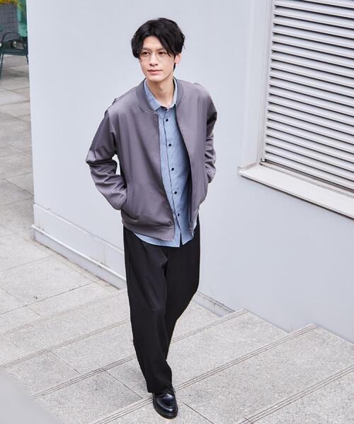 THE SHOP TK ブルゾン アウター FLEX LINE ストレッチリブブルゾン