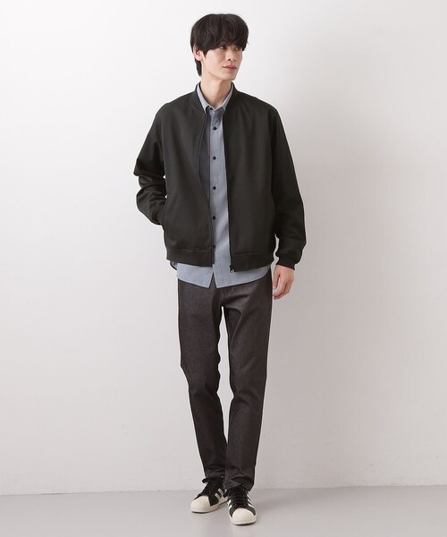 THE SHOP TK ブルゾン アウター FLEX LINE ストレッチリブブルゾン
