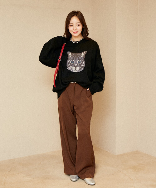 「PUBLUX」 長袖ニット LARGE ブルー レディース_画像5