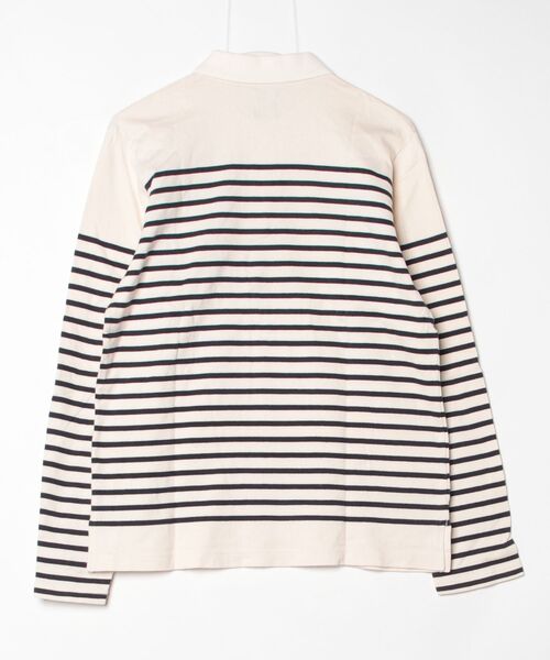 「.efiLevol」 ボーダー柄長袖ポロシャツ 2 ベージュ メンズ_画像2