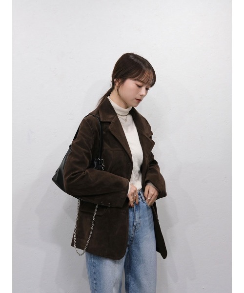 「Reurie'」 テーラードジャケット FREE ブラウン レディース_画像7