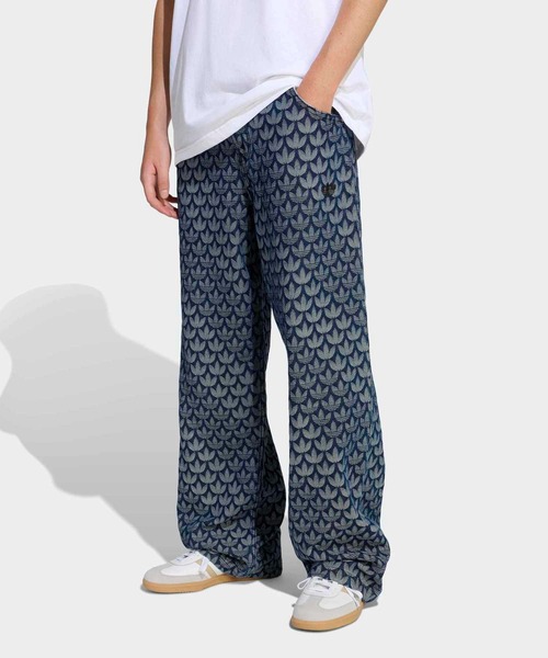 adidas（アディダス） ジーンズ デニム ルーズ モノグラム パンツ