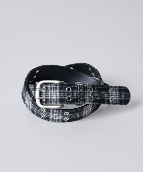 kutir（クティール） ベルト CHECK DESIGN GROMMET BELT／チェック