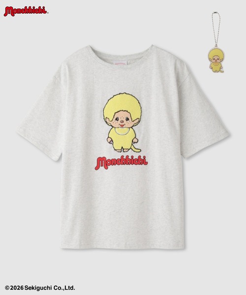 tシャツ 「 Monchhichi / モンチッチ 」 サガラ刺繍Tシャツ アクリル