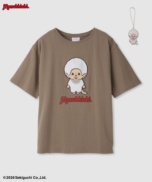 tシャツ 「 Monchhichi / モンチッチ 」 サガラ刺繍Tシャツ アクリル