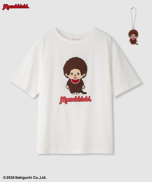 tシャツ 「 Monchhichi / モンチッチ 」 サガラ刺繍Tシャツ アクリル