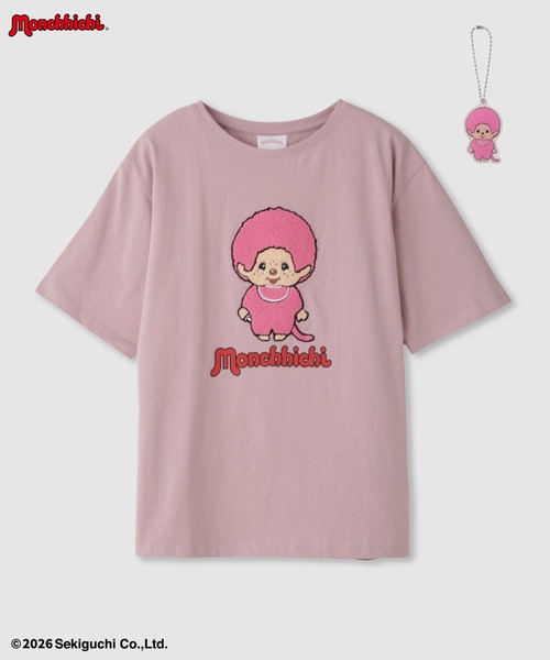 tシャツ 「 Monchhichi / モンチッチ 」 サガラ刺繍Tシャツ アクリル