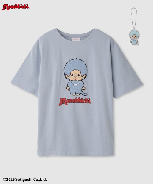 tシャツ 「 Monchhichi / モンチッチ 」 サガラ刺繍Tシャツ アクリル