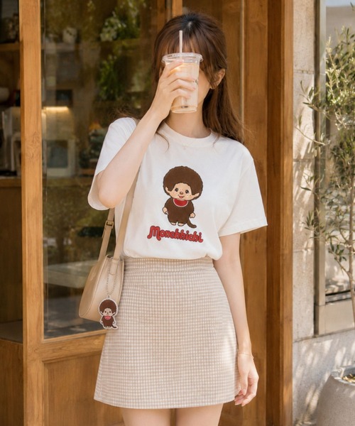 tシャツ 半袖 「 Monchhichi / モンチッチ 」 サガラ刺繍Tシャツ