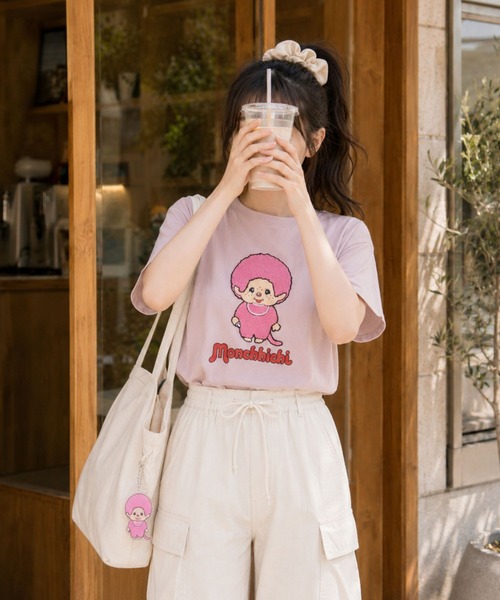 tシャツ 半袖 「 Monchhichi / モンチッチ 」 サガラ刺繍Tシャツ