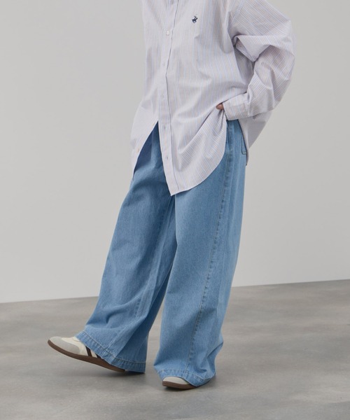NAVY ワイドパンツ ジーンズ デニム デニムパンツ 「NAVY」11oz