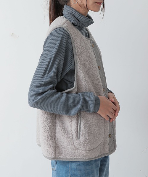 「and it_」 ベスト M-L ネイビー レディース_画像6