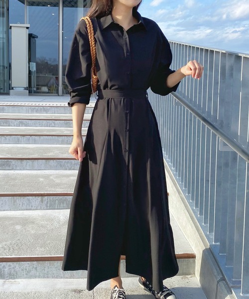 「LAUIR」 シャツワンピース MEDIUM アイボリー レディース_画像8