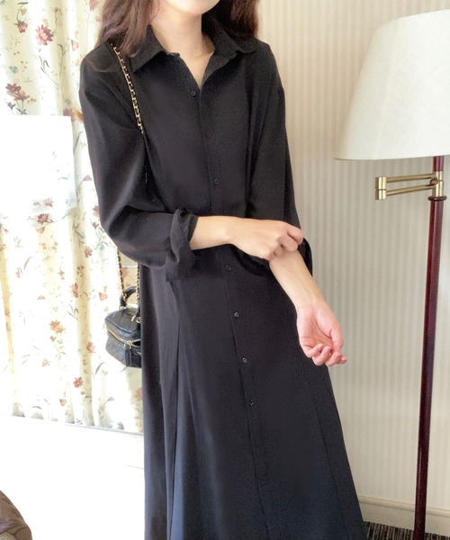 「LAUIR」 シャツワンピース MEDIUM アイボリー レディース_画像9